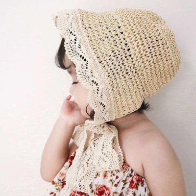 Mũ cói vành ren đi biển cho bé gái 1- 6 tuổi xinh xắn
