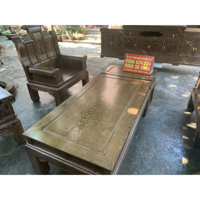 Bộ bàn ghế Âu Á Hộp Cuốn Thư gỗ mun