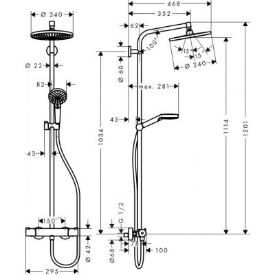 Bộ sen tắm đứng hansgrohe 240 1jet 27267000