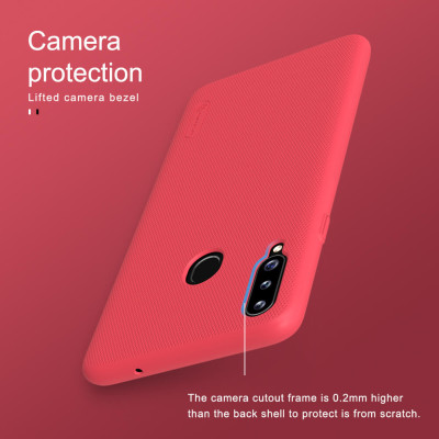 Ốp Lưng Sần chống sốc cho Samsung Galaxy A20s hiệu Nillkin Super Frosted Shield (Đính kèm giá đỡ hoặc miếng dán từ tính) - Hàng Chính Hãng