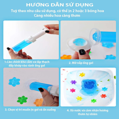 Set 5 ống  Gel thơm khử bồn cầu   hình bông hoa  ,giúp khử mùi , khử trùng , vệ sinh diệt khuẩn  bảo vệ bồn cầu luôn sạch và thơm 