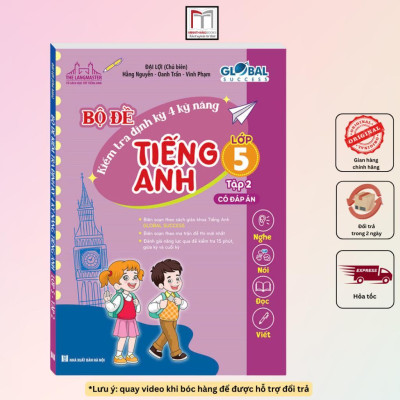 Sách - Combo 2 Cuốn Global Success - Bộ Đề Kiểm Tra Định Kỳ 4 Kỹ Năng Lớp 5 - Tập 1 + 2 - Có Đáp Án - Minh Thắng
