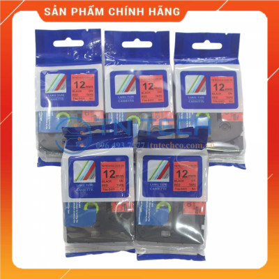 Nhãn In TNE-S451 - Đen nền đỏ 24mm x 8m - Dùng cho máy in BROTHER - AIMO - PUTY [Hàng nhập khẩu]