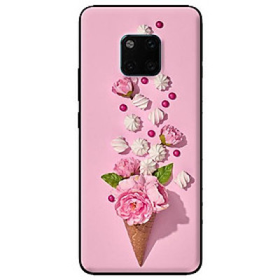 Ốp lưng in cho Huawei Mate 20 Pro mẫu Kem Hoa Hồng - Hàng chính hãng