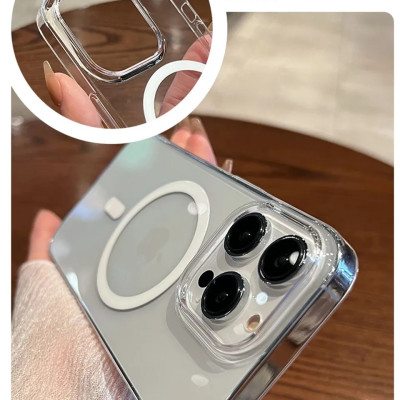 Ốp lưng sạc từ tính nam châm trong suốt cho iPhone 13 / 13 Pro / 13 Pro Max hiệu HOTCASE Magnetic - trang bị đệm khi 4 góc, Viền TPU chống sốc, lưng PC chống ố vàng - Hàng nhập khẩu