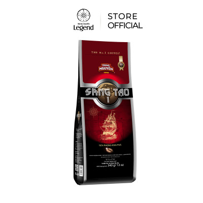 Cà Phê Rang Xay Trung Nguyên Legend Sáng Tạo 1 – Gói 340gr – 100% Robusta, Đậm Đen, Vị Đắng Mạnh