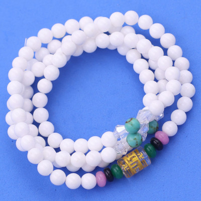 [Mệnh Kim, Thủy] Bộ Vòng Chuỗi, Tràng Hạt 108 Hạt 6 Ly Đá San Hô Trắng Charm Lục Tự Chân Ngôn - Tràng Chuỗi Niệm Phật - An Yên - Thịnh Vượng - May Mắn - Tài Lộc