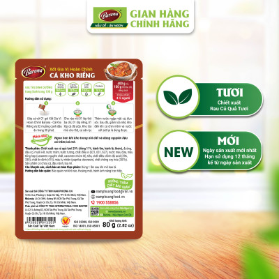 Combo 1 hộp (20 gói) Gia Vị Cá Kho Riềng Barona 80g ướp ngon chuẩn vị không cần nêm nếm