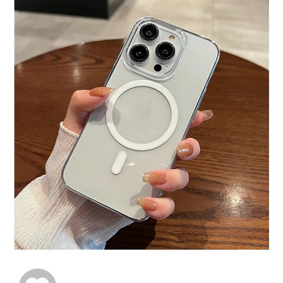 Ốp lưng sạc từ tính nam châm trong suốt cho iPhone 13 / 13 Pro / 13 Pro Max hiệu HOTCASE Magnetic - trang bị đệm khi 4 góc, Viền TPU chống sốc, lưng PC chống ố vàng - Hàng nhập khẩu