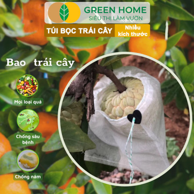 10 Túi Bọc Xoài GreenHome, 22.5x30cm, Có Nút Cài, Độ Bền 3-5 Năm, Nhiều Kích thước
