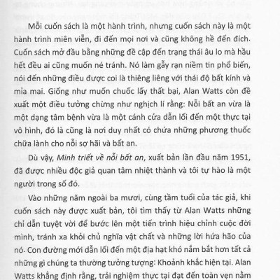 Minh Triết Về Nỗi Bất An - Một Thông Điệp Cho Thời Đại Đầy Lo Âu (Tái Bản)