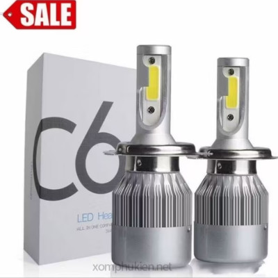 1 CÁI BÓNG ĐÈN PHA LED H4 C6 LẮP XE MÁY ÔTÔ MẪU MỚI 
