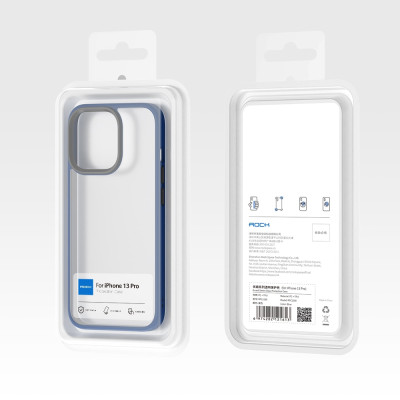 Ốp lưng chống sốc viền cao su cho iPhone 13 Pro Max (6.7 inch) thiết kế mặt lưng trong suốt Hiệu Rock hybrid Protective Case (độ đàn hồi cao, bảo vệ toàn diện, tản nhiệt tốt) - hàng nhập khẩu