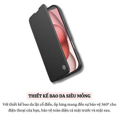 Bao da chống sốc bảo vệ camera cho iPhone 16 Pro / 16 Pro Max hiệu Nillkin Qin ProP - Tích hợp chân đế, ngăn đựng thẻ, Da PU cao cấp - Hàng nhập khẩu