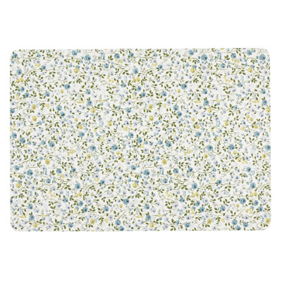 Tấm lót đĩa | JSYK Flora | PVC | hoa xanh | R30xD43cm