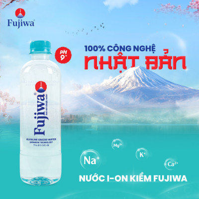 Thùng 24 Chai Nước Uống Ion Kiềm Cao Cấp Đóng Chai Fujiwa 450ml - Nước uống Detox với Công Nghệ Điện Phân Ion Kiềm