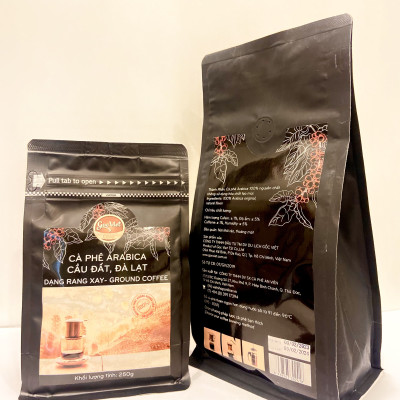 Cà phê Arabica cầu đất, Đà lạt- 100% cà phê nguyên chất dạng rang xay 250 g