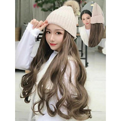 Tóc giả mũ len xoăn cao cấp