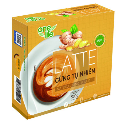 Trái Cây Sạch - Latte Gừng Tự Nhiên OneLife - Sinh Tố Gừng (Hộp 25 gói)