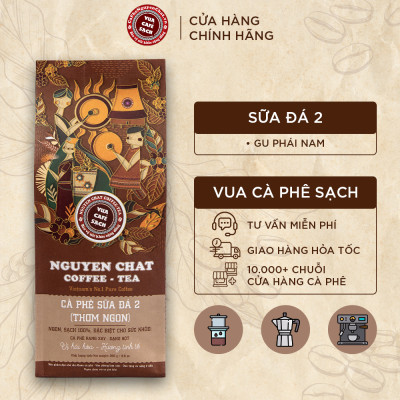 Cà phê xay nguyên chất Sữa đá 2 hương vị hài hòa theo phong cách Ý, hậu vị kéo dài, phù hợp với phái nam - 250g