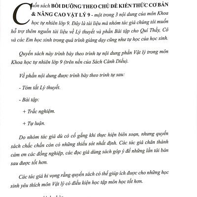 Bồi Dưỡng Theo Chủ Đề Kiến Thức Cơ Bản Và Nâng Cao Vật Lý 9 (Biên Soạn Theo Chương Trình Giáo Dục Phổ Thông Mới)