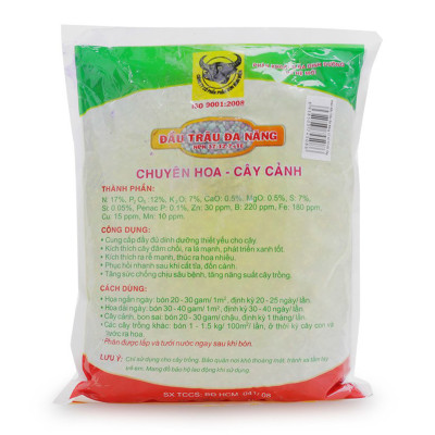 Phân bón đầu trâu đa năng NPK 17-12-7 +TE cao cấp chuyên rau màu - hoa - cây kiểng gói 200g