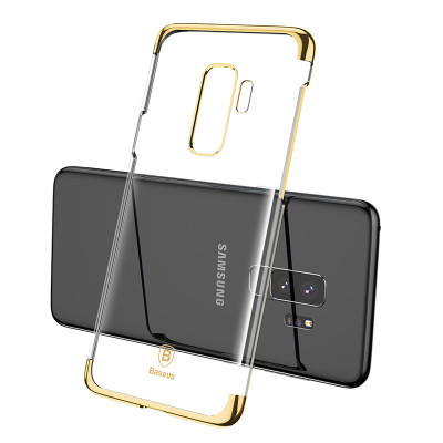Ốp lưng Silicone cứng chống vân tay trong suốt viền si Crome màu Baseus Glitter Case cho Samsung Galaxy S9 S9Plus  (Hàng chính hãng)