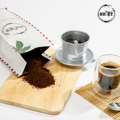 500 gr Cà phê Robusta nguyên chất 100% pha máy, pha phin vị đắng đầm hậu ngọt thơm nồng từ Nhiệt Cafe