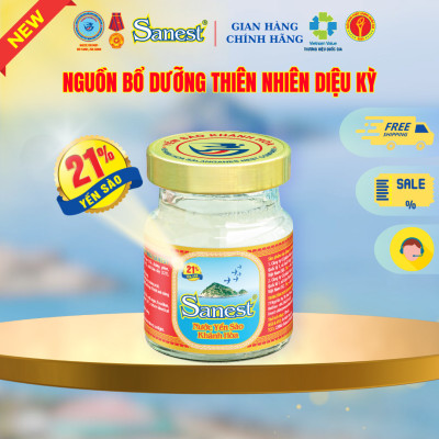  NEW [ Hộp quà tặng 8 lọ] Nước Yến sào Khánh Hòa Sanest 21% - Có đường