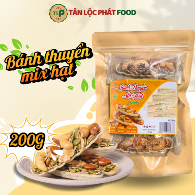 (Tặng Bánh Thuyền Mix Hạt Túi 200G) Combo Hạt Dinh Dưỡng Rong Biển Kẹp Kạt Túi 200g + Hạnh Nhân Rang Bơ Hũ 250g