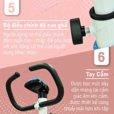 Bg Xe đạp tập thể dục trong nhà Mẫu YS02 WHITE (hàng nhập khẩu)