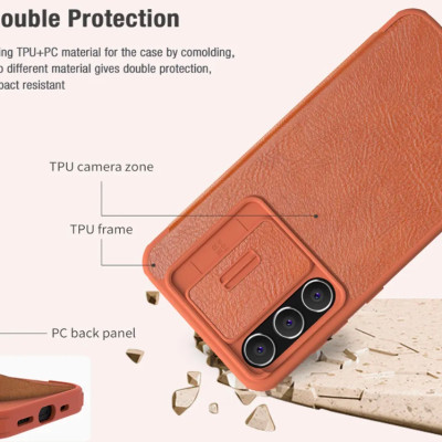 Bao da dành cho SamSung Galaxy S24 FE chính hãng Nillkin QIN - Hàng nhập khẩu