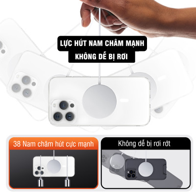 Ốp lưng cứng chống ố sạc từ tính dành cho iPhone 12 / 13 / 14 / 15 / 16 / 12 Pro / 12 Pro Max / 13 Pro / 13 Pro Max / 14 Plus / 14 Pro / 14 Pro Max / 15 Plus / 15 Pro / 15 Pro Max / 16 Plus / 16 Pro / 16 Pro Max - Hàng chính hãng