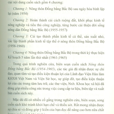 Nông Thôn Đồng Bằng Bắc Bộ (1954-1965) (Sách chuyên khảo) - PGS.TS. Đinh Quang Hải (Chủ biên)