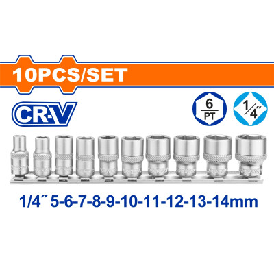 BỘ 10 ĐẦU TUÝP 1/4" WST4410 WADFOW - HÀNG CHÍNH HÃNG