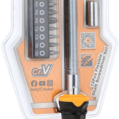 BỘ TUỐC NƠ VÍT ĐA NĂNG 12 CHI TIẾT INGCO AKSDFL1208 - HÀNG CHÍNH HÃNG