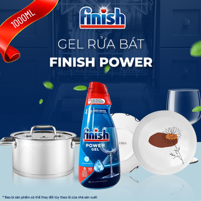 Gel rửa chén bát Finish All In One Max 650ml Shine & Protect 