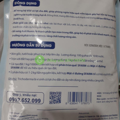 Chế phẩm Nấm đối kháng Trichoderma Plus Humic 1kg - Vi Sinh SFarm Đặng Gia Trang