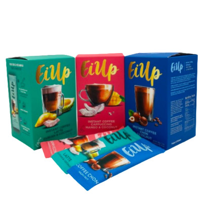 EiUp Cà Phê Hoà Tan Hương Chồn Hạt Dẻ hộp 12 gói