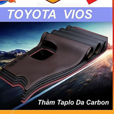 Thảm taplo da carbon cho xe Toyota Vios 2019- 2021 cao cấp