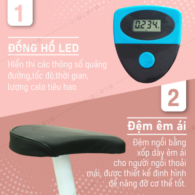 Bg Xe đạp tập thể dục trong nhà Mẫu YS02 BLUE  (hàng nhập khẩu)
