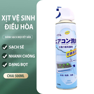 Bình Xịt Vệ Sinh Điều Hòa Quạt Hơi Nước Vệ Sinh Máy Lạnh Dung Tích 500ml Hương Thương Dễ Chịu An Toàn Tiện Lợi
