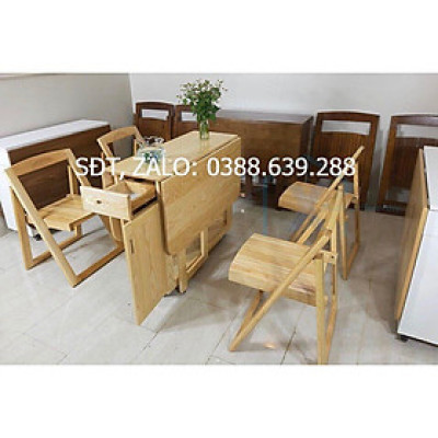 BÀN ĂN GỖ SỒI VÀNG 1M4 + 4 GHẾ ĐÔN VÀNG