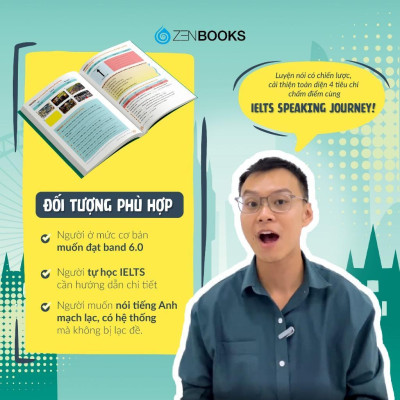 Sách - IELTS Speaking Journey: Lộ Trình Tự Học IELTS Speaking Từ Cơ Bản Đến Band 6.0 - Zenbook