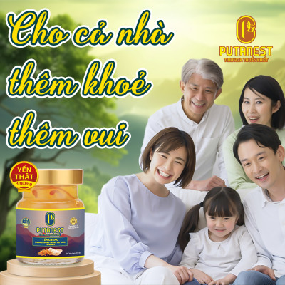 Yến chưng Isomalt Đông trùng hạ thảo PUTANEST hộp quà cao cấp 12 hũ 70ml cho người tiểu đường