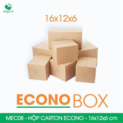 MEC08 - 16x12x6 cm - Combo 60 thùng hộp carton trơn siêu tiết kiệm ECONO