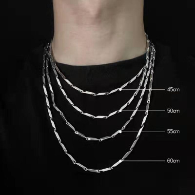 Dây chuyền cao cấp đẹp nam titanthép không gỉ hỏa tiển trangsucpt kích cỡ 4mm màu trắng PTDCNA14