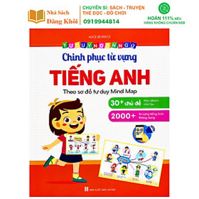 Sách - Mindmap Chinh phục từ vựng Tiếng Anh theo sơ đồ tư duy Mind map cho bé Đánh vần tập viết
