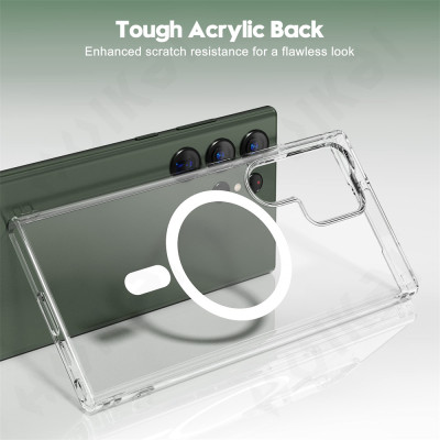 ốp lưng Magnetic cho Samsung Galaxy S24 Ultra / S23 Plus / S24Ultra / 23Ultra 5G hiệu HOTCASE Ultra Crystal Clear - thiết kế trong suốt, chống sốc chống va đập - Hàng nhập khẩu
