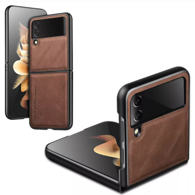 Ốp lưng dành cho Samsung Galaxy Z Flip 3 hiệu X Level lưng da chống sốc chống vân tay chống bẩn - Hàng nhập khẩu